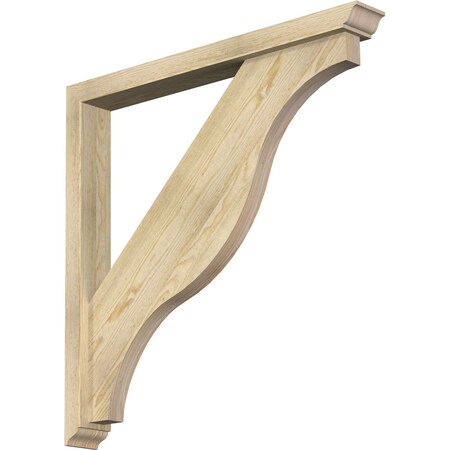 Ekena Millwork Funston Traditional Rough Sawn Bracket w/ Offset Brace, Douglas Fir, 4"W x 34"D x 34"H BKT0402X34X34FST01RDF